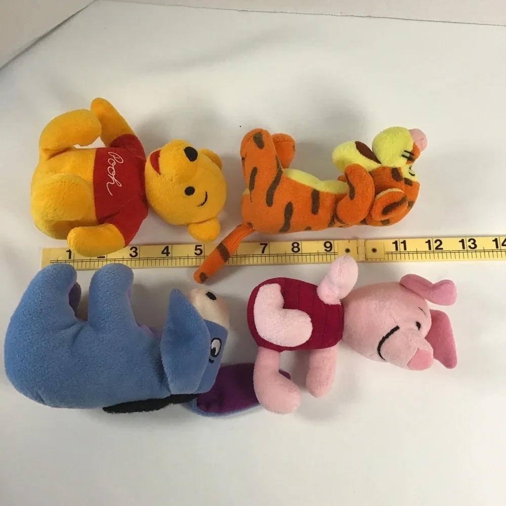 Vintage 90's Disney Winnie the Pooh & Friends Hunny Pot Plush 5 piece Rattle Set